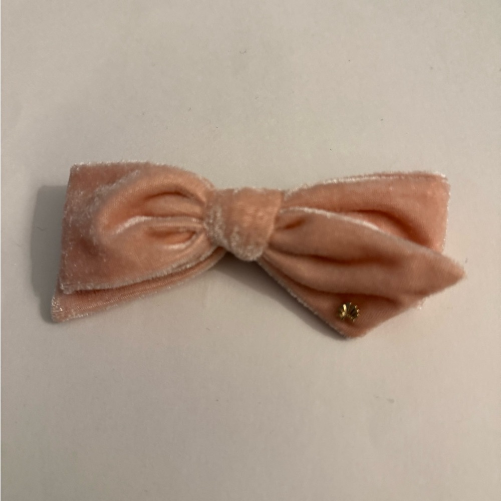 Lele Sadoughi Pink Mini Velvet Bow Hair Clip